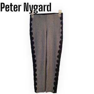 Peter Nygard Luxe Slim Lace Side Checkered Leggings xs